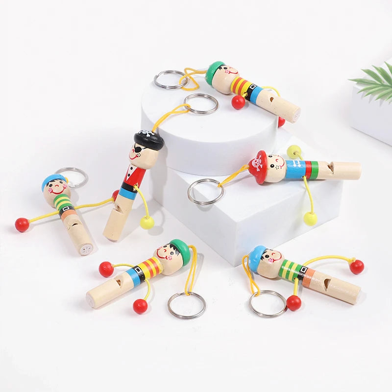5/12/20pcs wooden pirate whistles – fun kids party favors.
