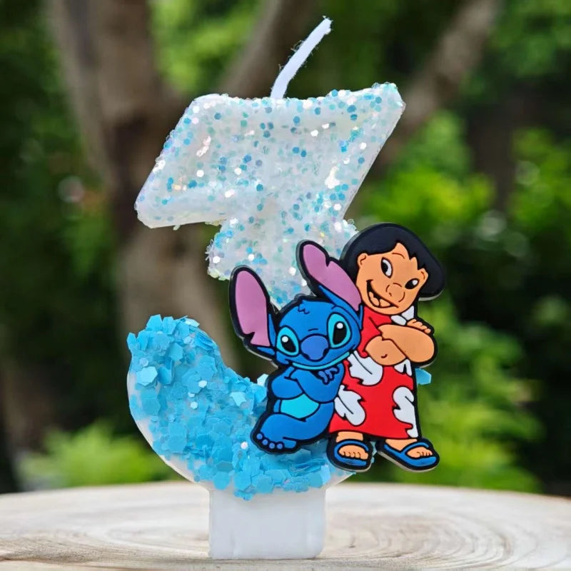 Lilo & Stitch Candle Number 0-9 Anime Digital Stitch Angel Children Themed Party Candles Baby Shower Party Gifts