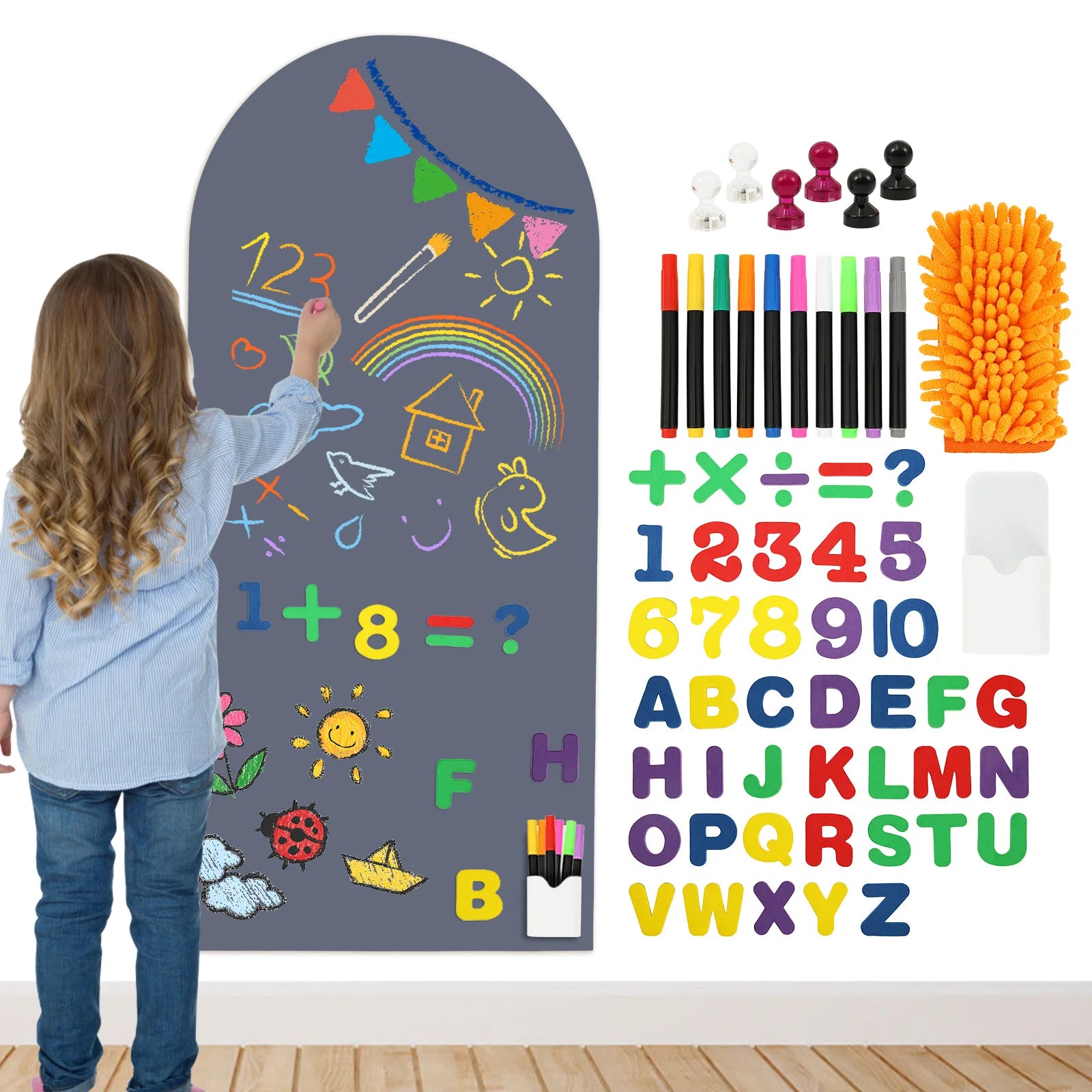 Magnetic Chalkboard Wall Sticker for Kids Playroom