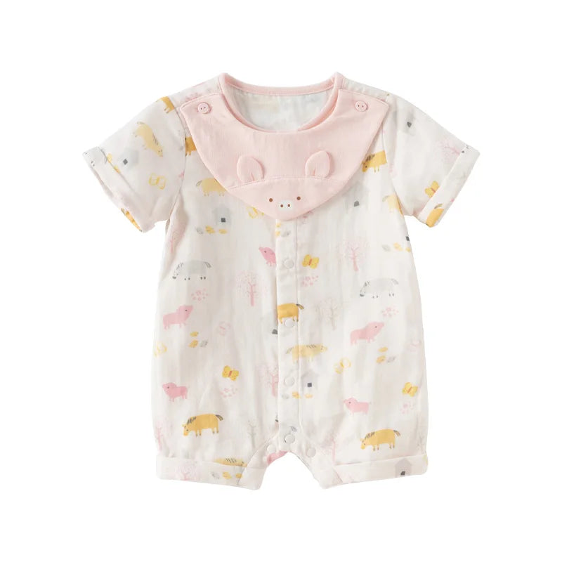 Dave Bella Brand Baby Jumpsuit , Cute Cartoon Animal Print