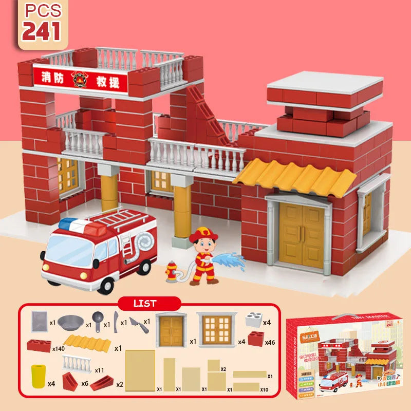 Brick Dollhouse Casa Miniature With LED Kit Mini Villa Building Model Doll Houses Assemble Toy for Children Gifts