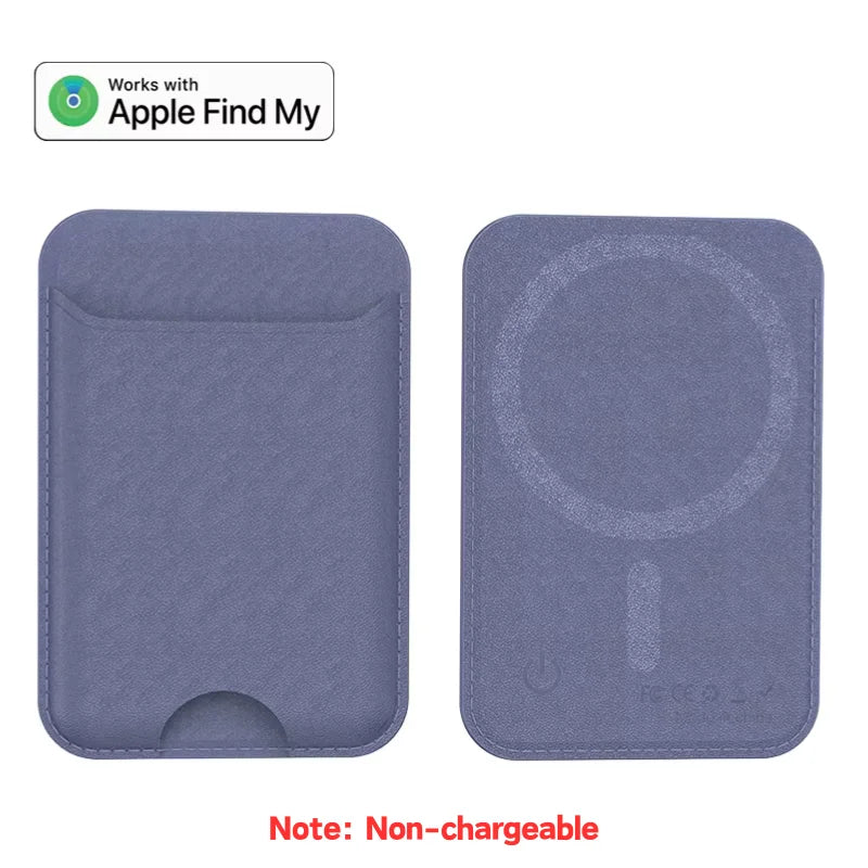 Trackable Magnetic Card Holder Leather Tracker Smart MagSafe Wallet Work with Find My Built in For iPhone 16/15/14 Series