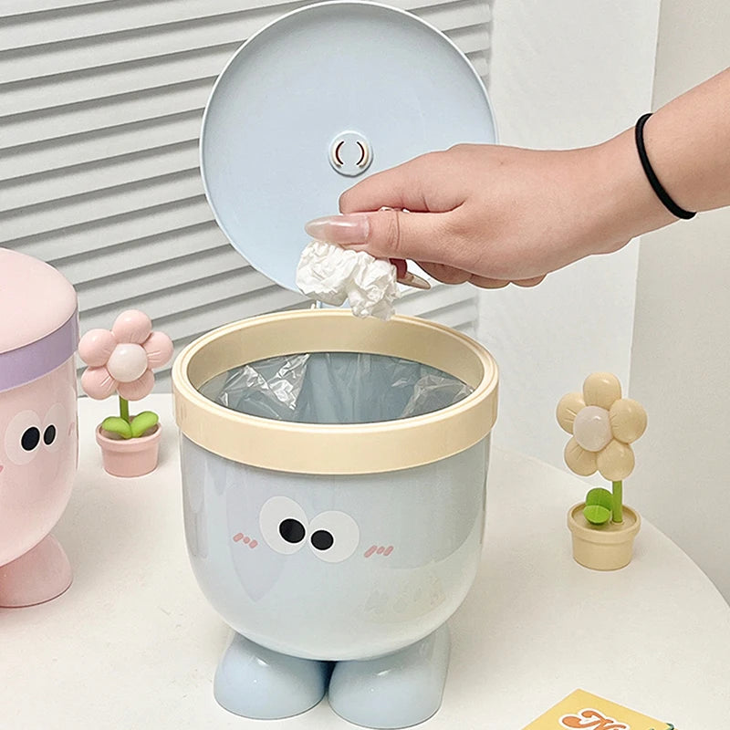 Mini Desktop Trash Can with Lid