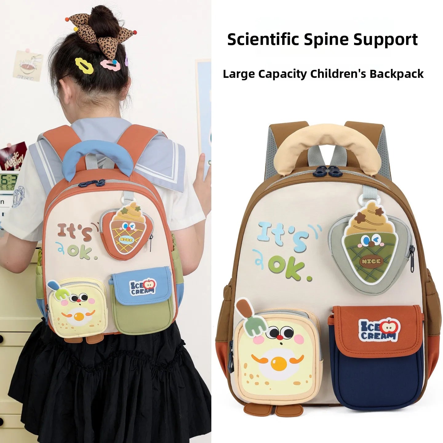 Cute Ice Cream Kids Backpack