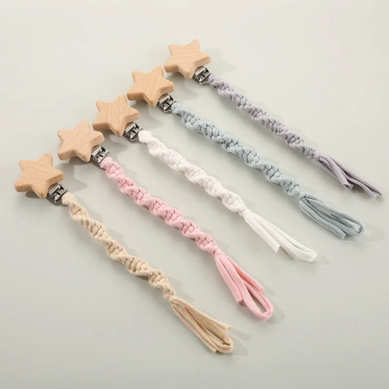 Woven Pacifier Clip with Star Charm