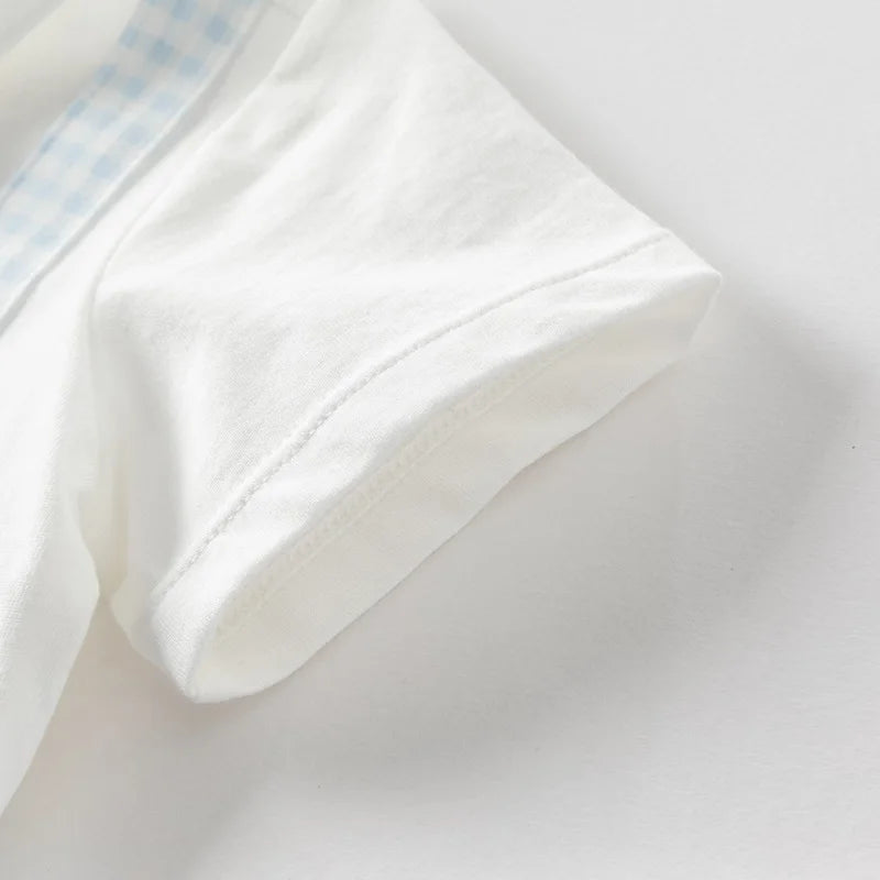 Dave Bella Short Sleeve Cotton Baby Jumpsuit