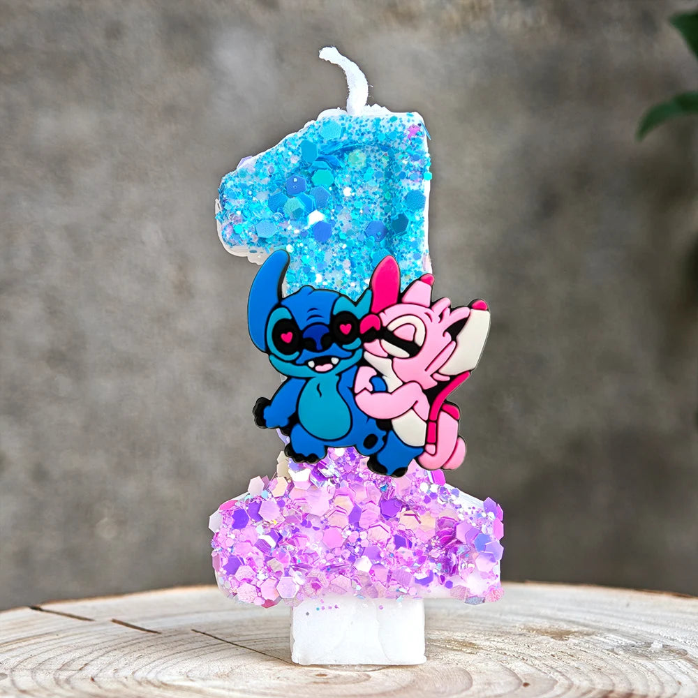 Lilo & Stitch Candle Number 0-9 Anime Digital Stitch Angel Children Themed Party Candles Baby Shower Party Gifts