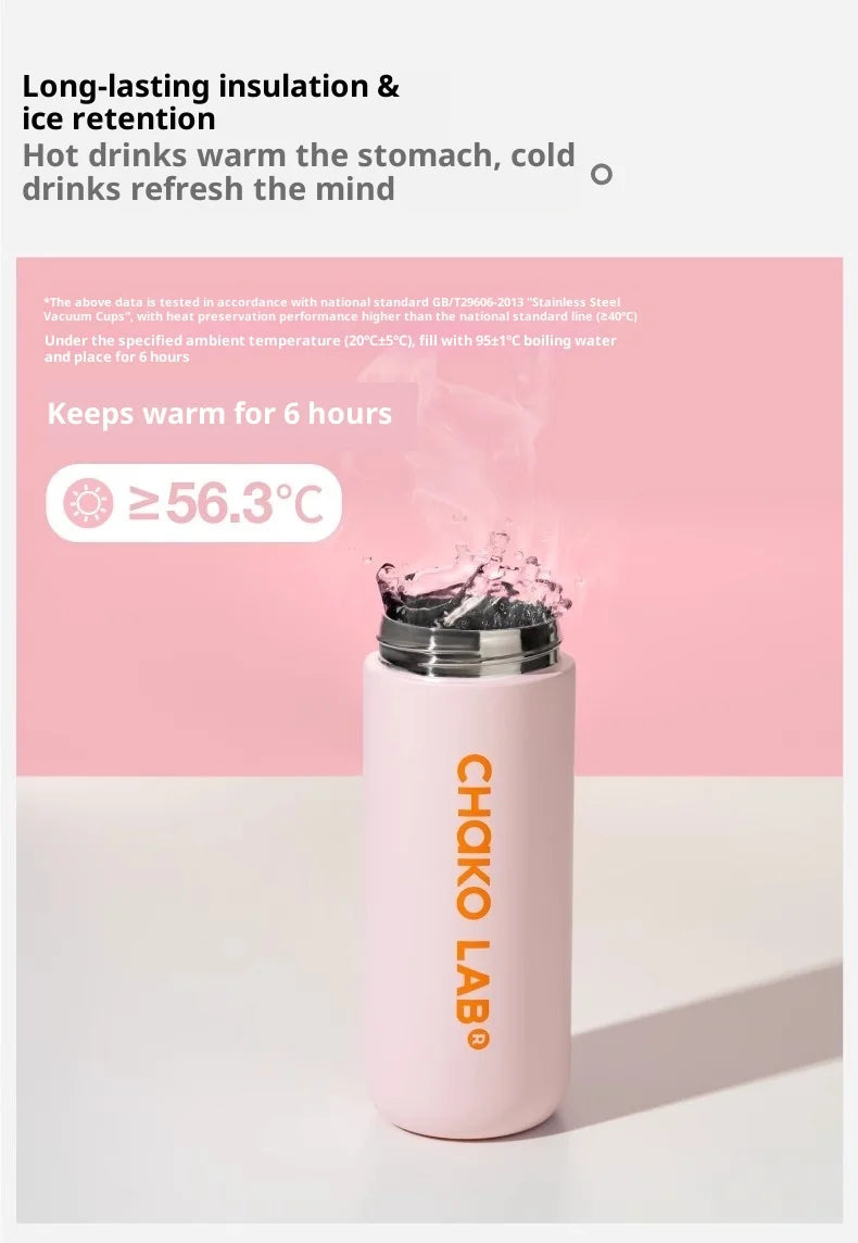 Chakolab 550/700ML Large Capacity Sports Water Cup Portable Insulated Straw Cup Stainless Steel Coffee Water Glass