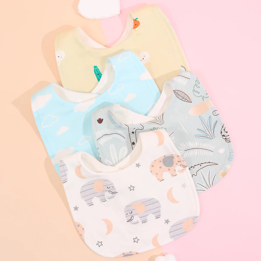 4pcs Cotton Baby Bibs for Boys & Girls