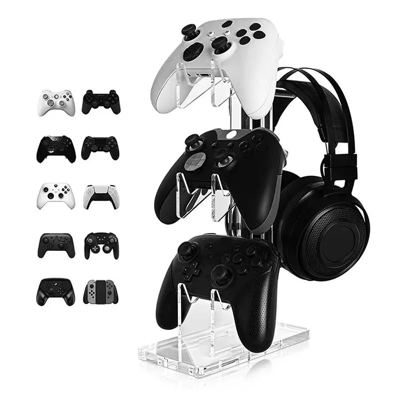 Universal Three-layer Headset Stand Game Console Stand Desktop Storage for All Headphones Handle