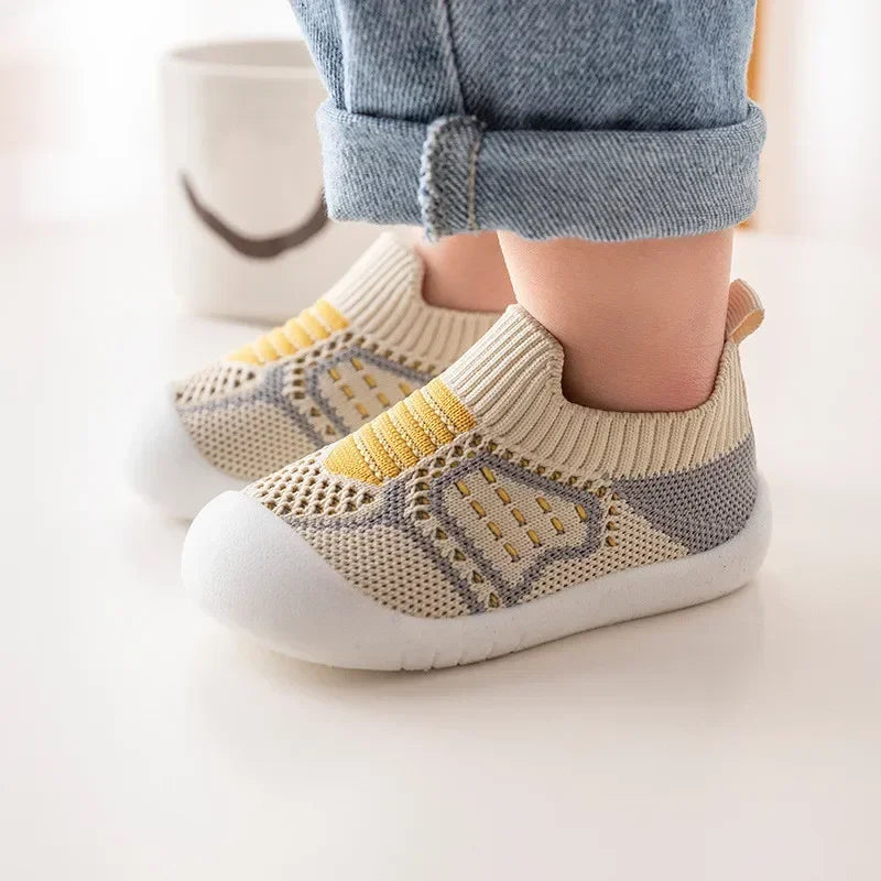 Baby Shoes Anti-slip Breathable Infant Crib Floor Socks with Rubber Sole for Children Bottom Slippers