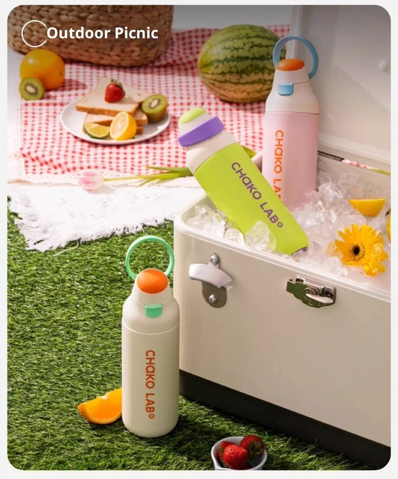 Chakolab 550/700ML Large Capacity Sports Water Cup Portable Insulated Straw Cup Stainless Steel Coffee Water Glass