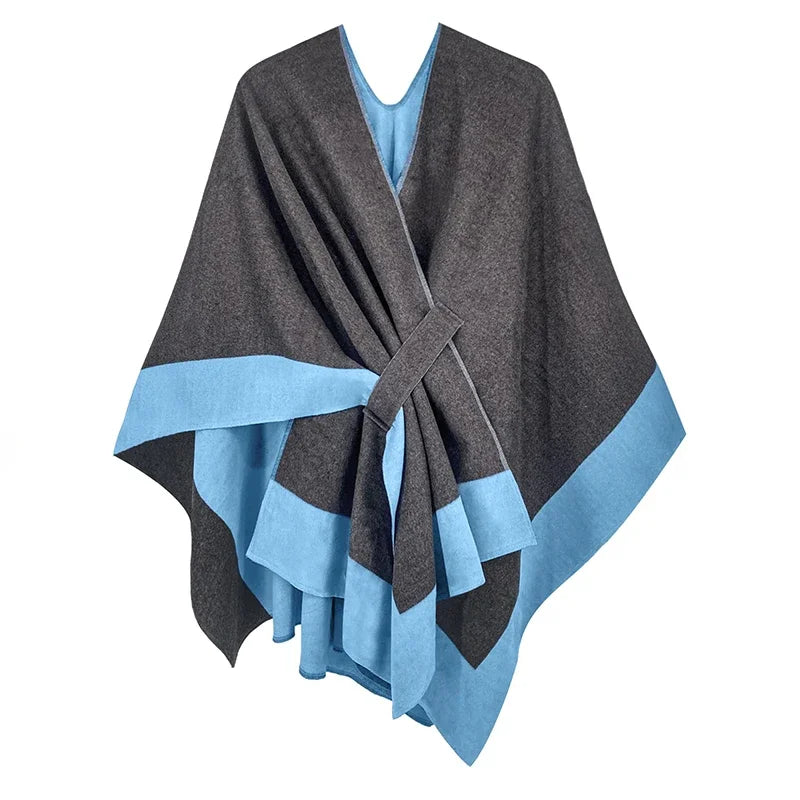 Luxury winter poncho for women, warm, stylish, and perfect for cozy, windproof outing