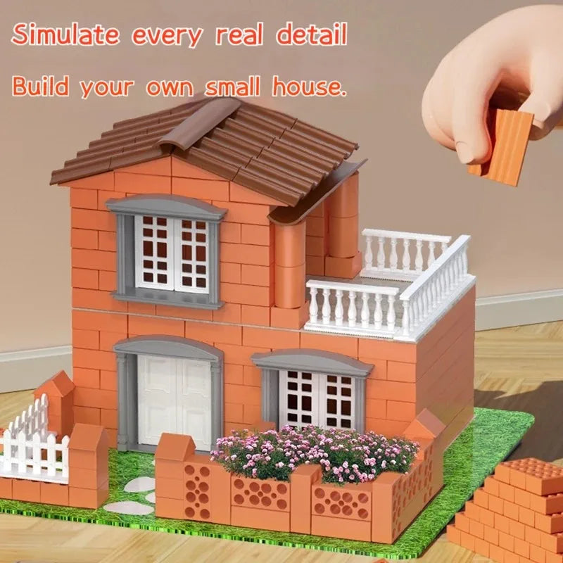 Mini Brick Building Set - Real Masonry Toy for Creative Construction, Architectural Model Making with Tiny Bricks!
