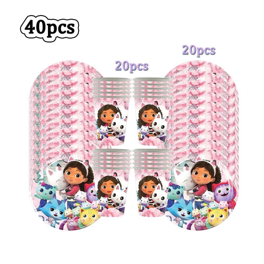 Gabby Doll House Party Tableware Set for Girls