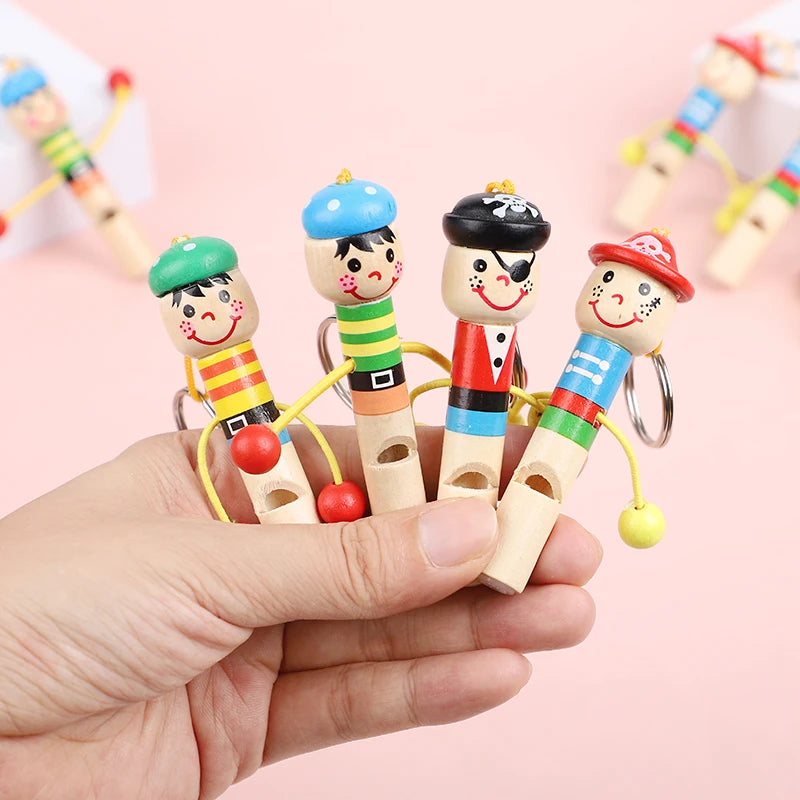 5/12/20pcs wooden pirate whistles – fun kids party favors.