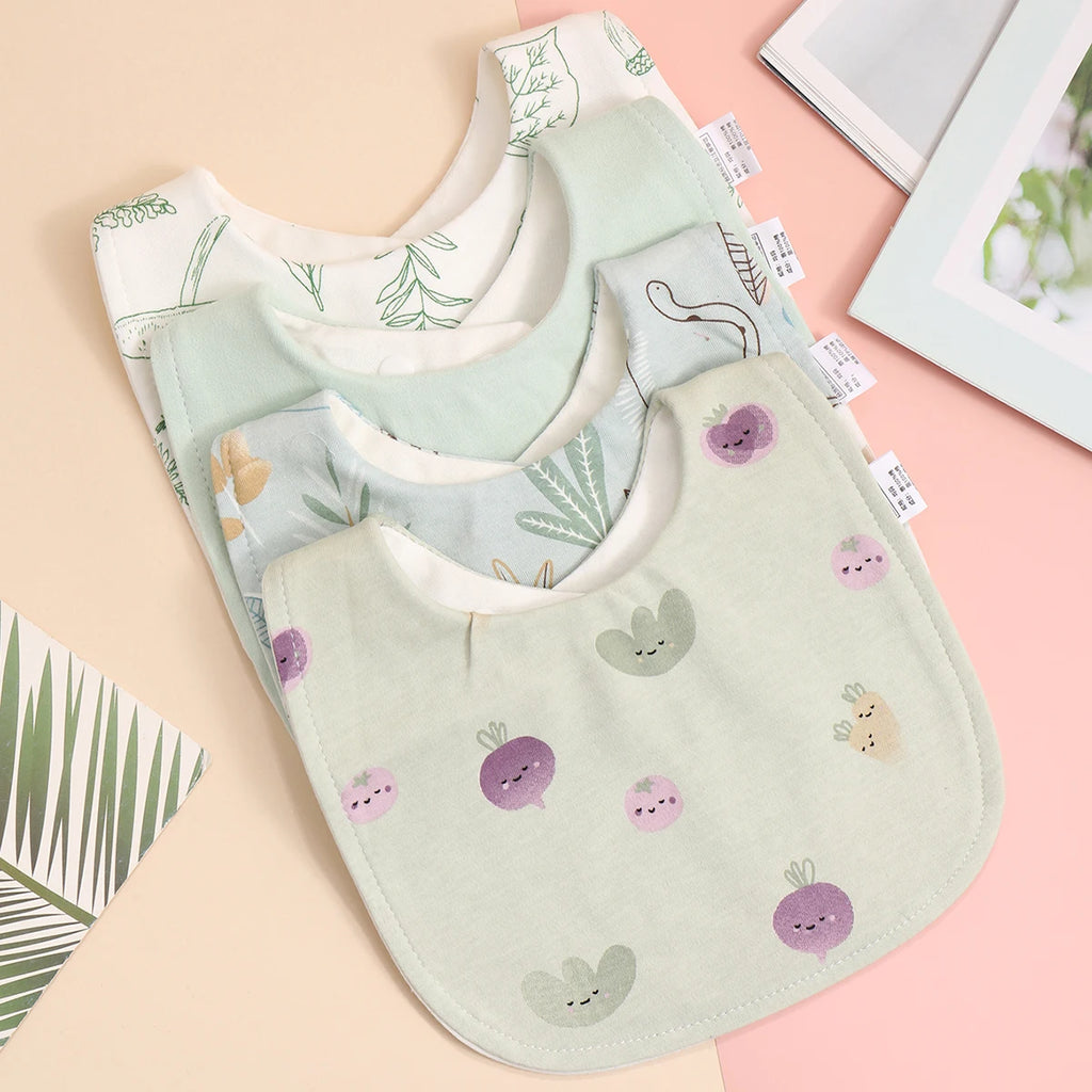 4pcs Cotton Baby Bibs for Boys & Girls