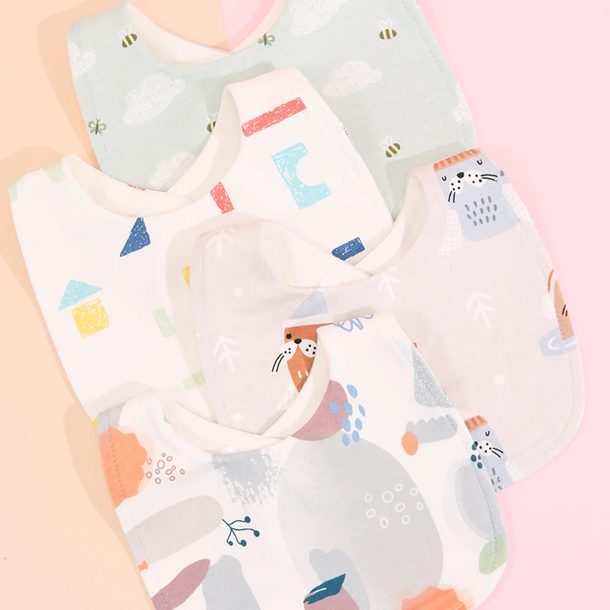 4pcs Cotton Baby Bibs for Boys & Girls