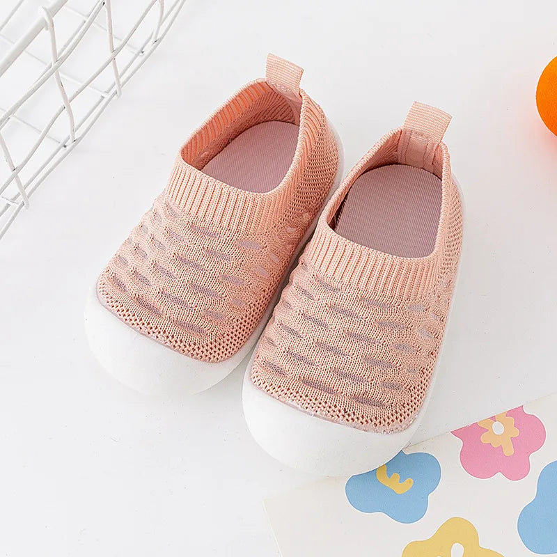 Baby Shoes Anti-slip Breathable Infant Crib Floor Socks with Rubber Sole for Children Shoes Soft Bottom Slippers