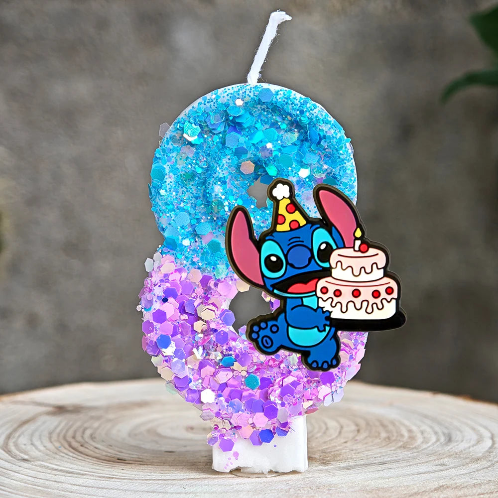 Lilo & Stitch Candle Number 0-9 Anime Digital Stitch Angel Children Themed Party Candles Baby Shower Party Gifts