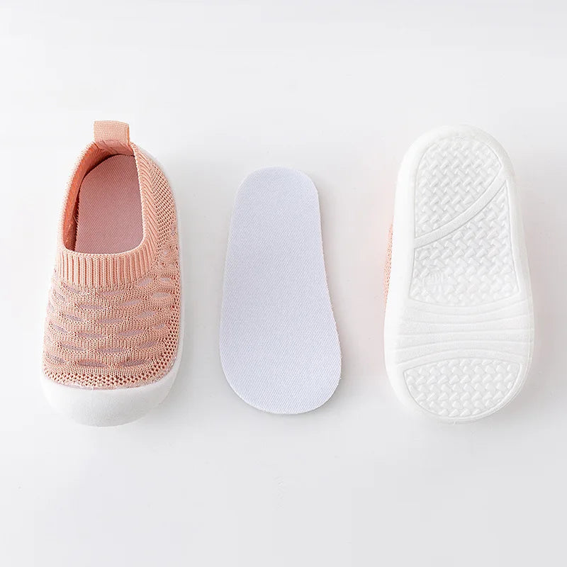 Baby Shoes Anti-slip Breathable Infant Crib Floor Socks with Rubber Sole for Children Shoes Soft Bottom Slippers