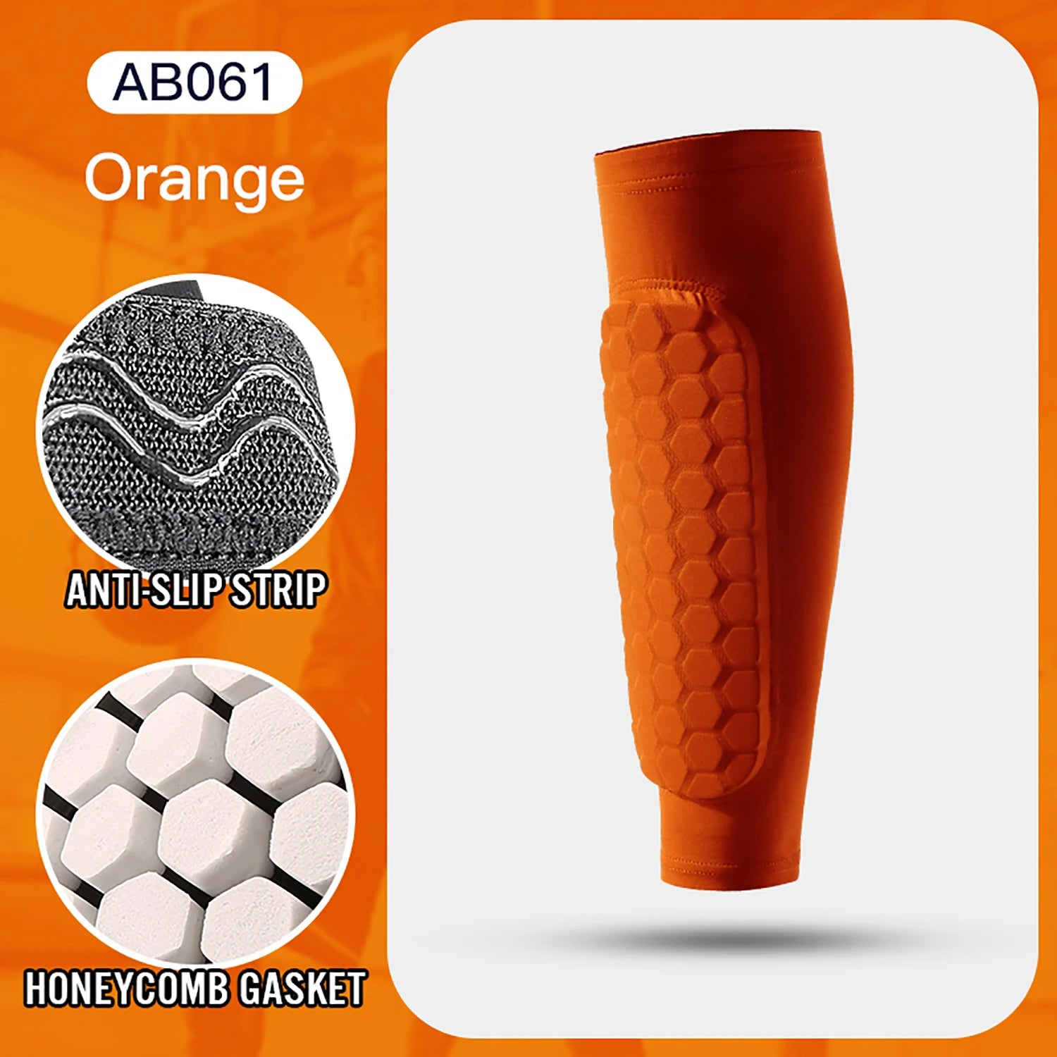 1Pcs Football shin sleeve with protective padding—comfortable, flexible, and perfect for football training and matches