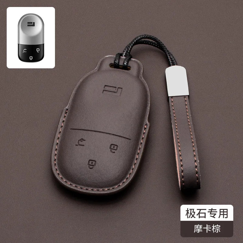 Rox01 2024 2025 2026 Car Leather Key, Cover Remote Case Cover Car Keychain Holder Bag Accessories