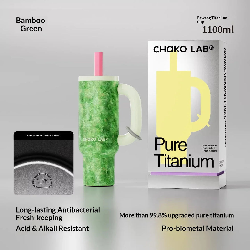 Chakolab 1050ML Large Capacity Straw Thermos Cup 316 Stainless Steel Camping Coffee Cups Portable Outdoor Water Glasses