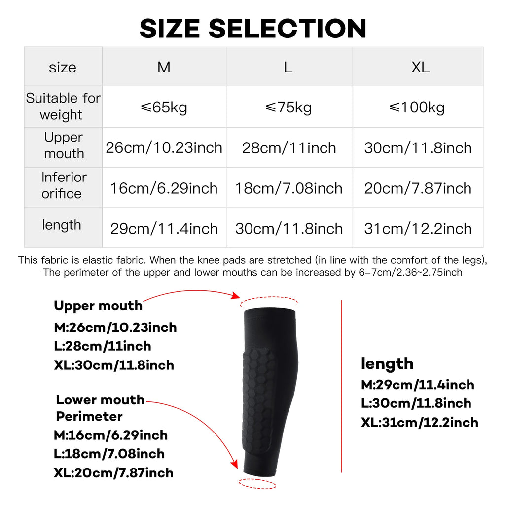 1Pcs Football shin sleeve with protective padding—comfortable, flexible, and perfect for football training and matches