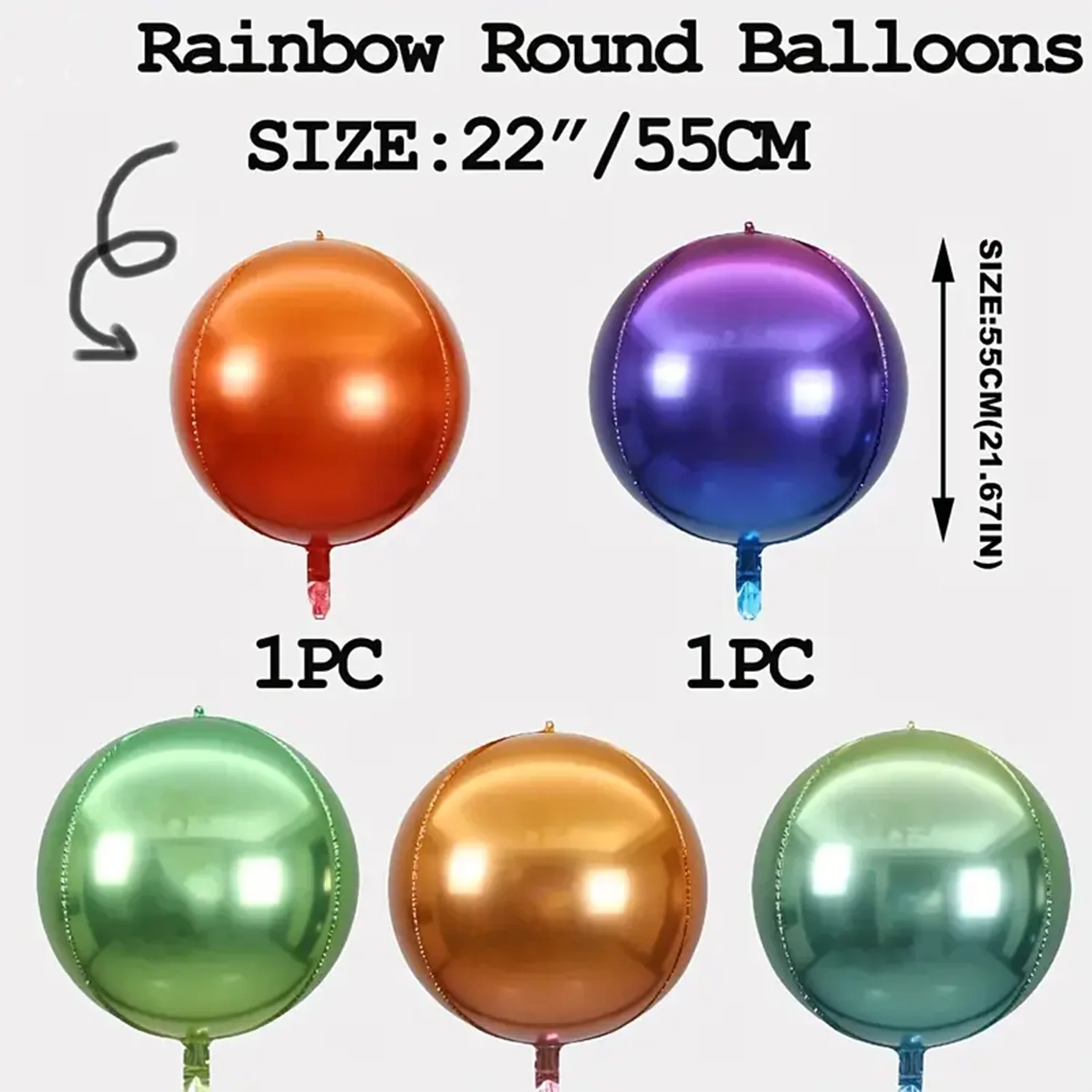 Round Gradient Balloons – 5pcs Party Decoration