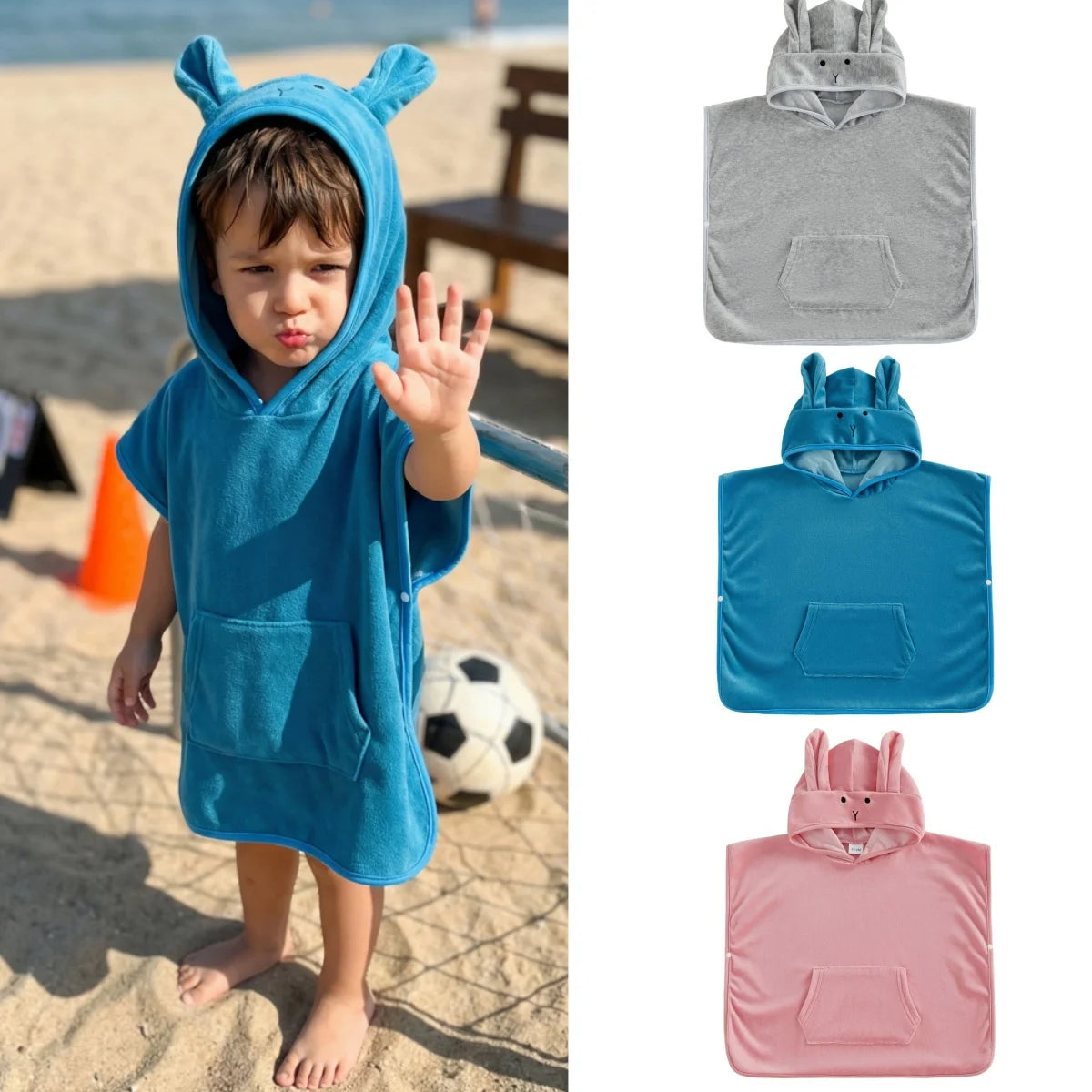 Toddler Hooded Beach Towel Cute Bunny Ears