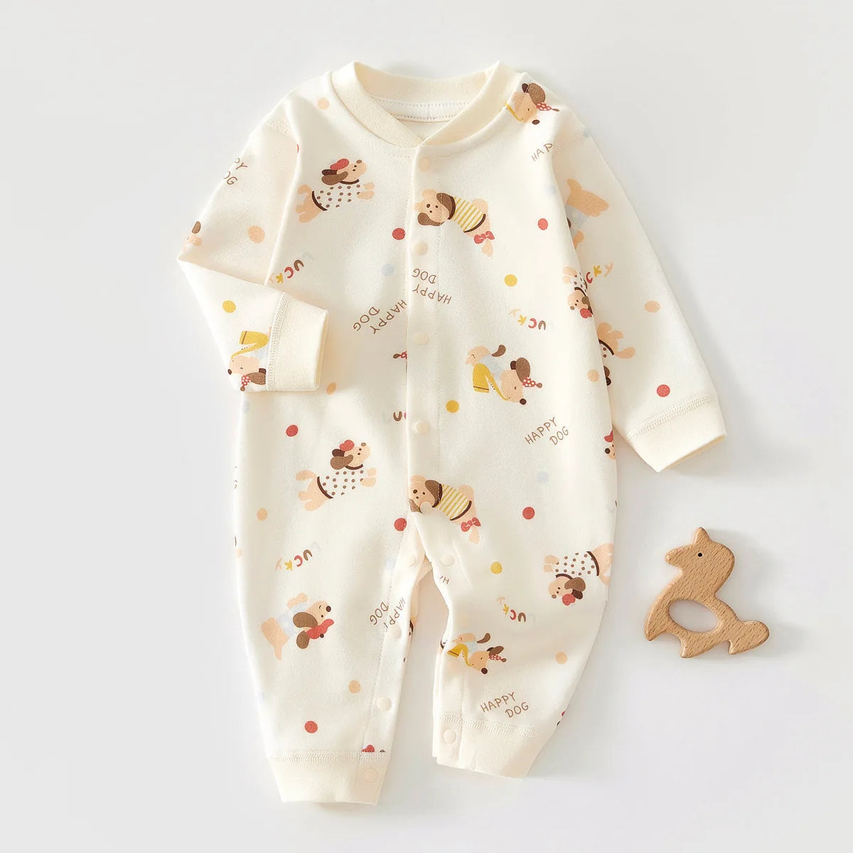 Baby Cotton Long Sleeve Onesie (0–18M)