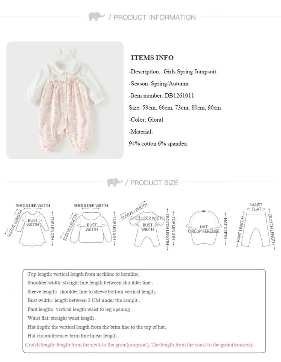 Dave Bella Brand Newborn Cotton Printed Cute Romper Baby Princess