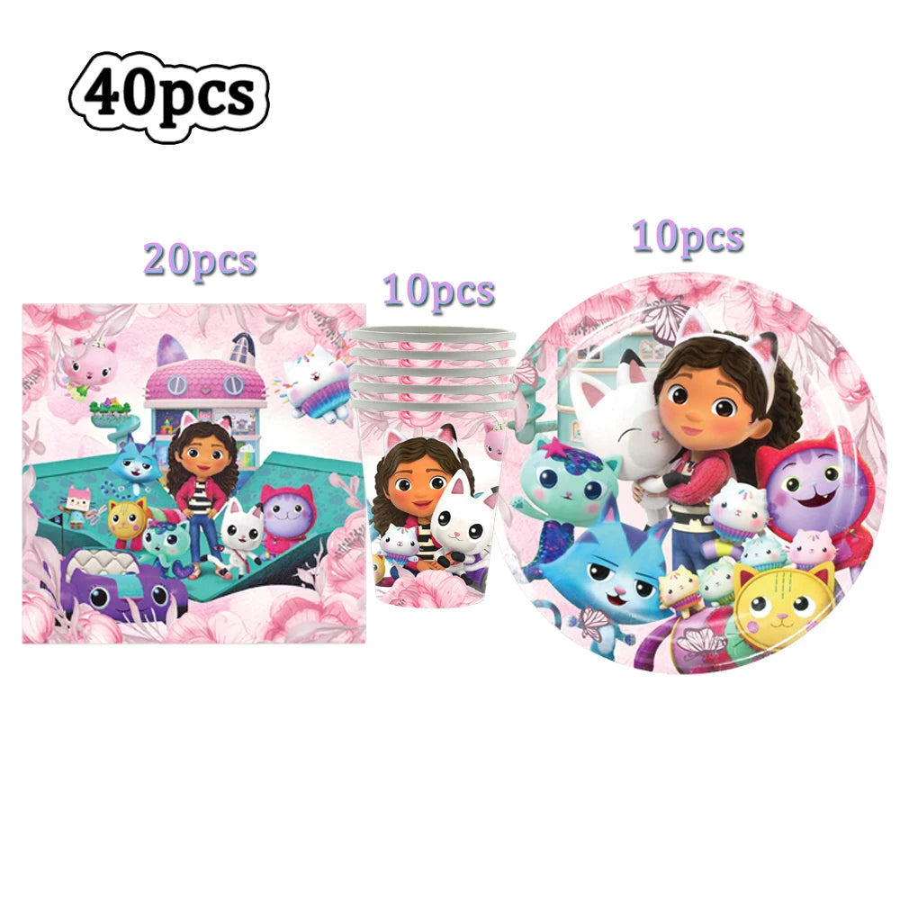 Gabby Doll House Party Tableware Set for Girls