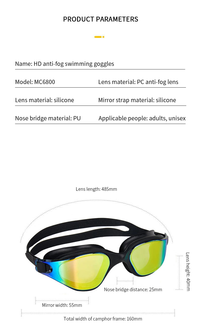 Unisex Swimming Goggles – Anti-Fog Swim Glasses