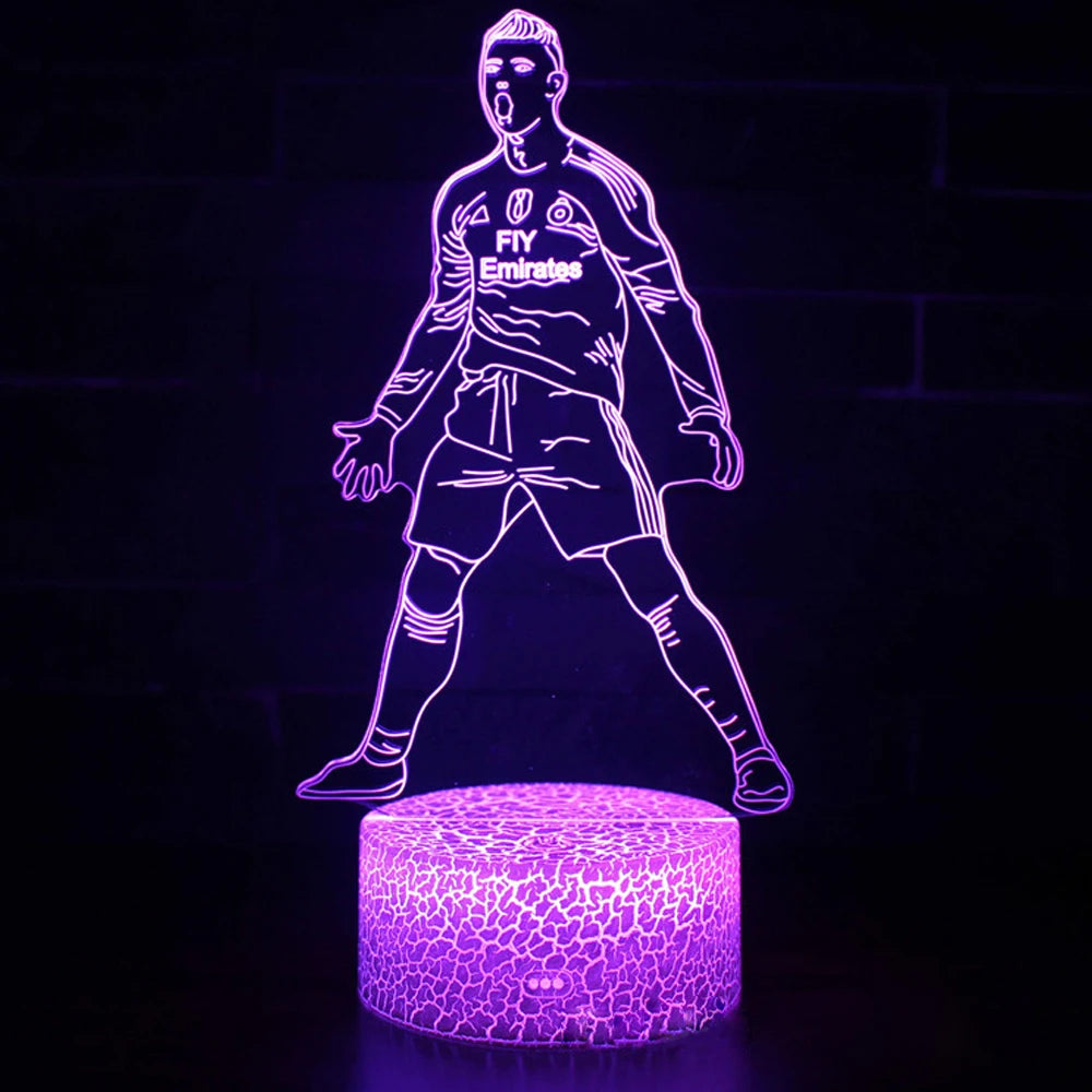 Footballer Cristiano Nathan LED 3D LED Night Light 7/16 Colors
