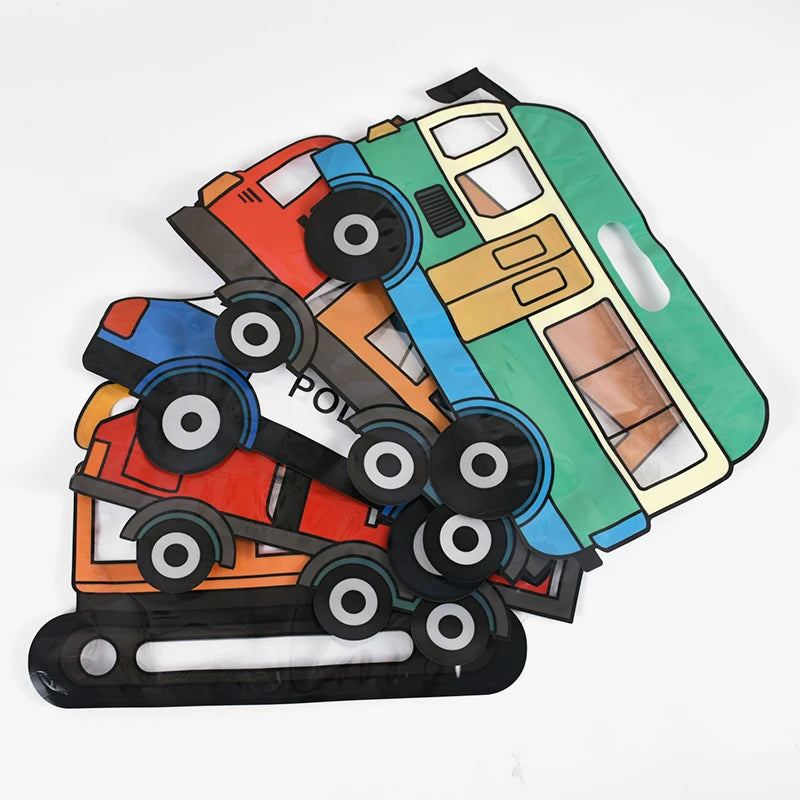 10pcs construction truck candy bags – fun snack bags for kids’ birthday party favors.
