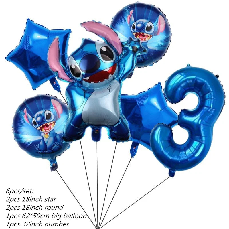 Lilo&Stitch Party Supplies Cup, Plates, Tablecloth, Balloons, Cake Toppers, Gift Box Birthday Party Decoration
