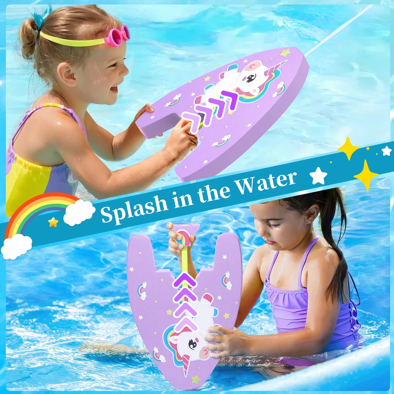 Cute Kids Swim Kickboard with Water Sprayer