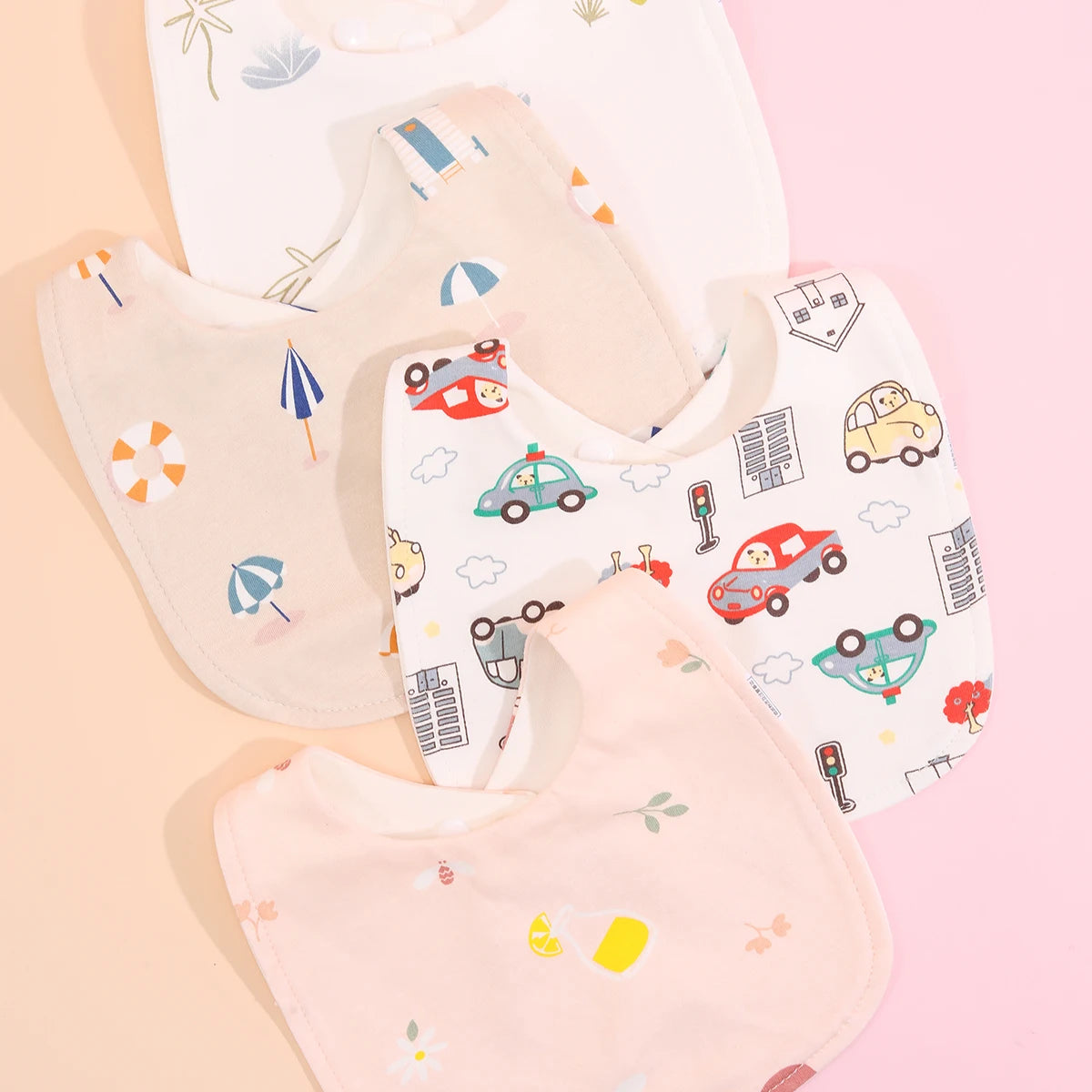 4pcs Cotton Baby Bibs for Boys & Girls