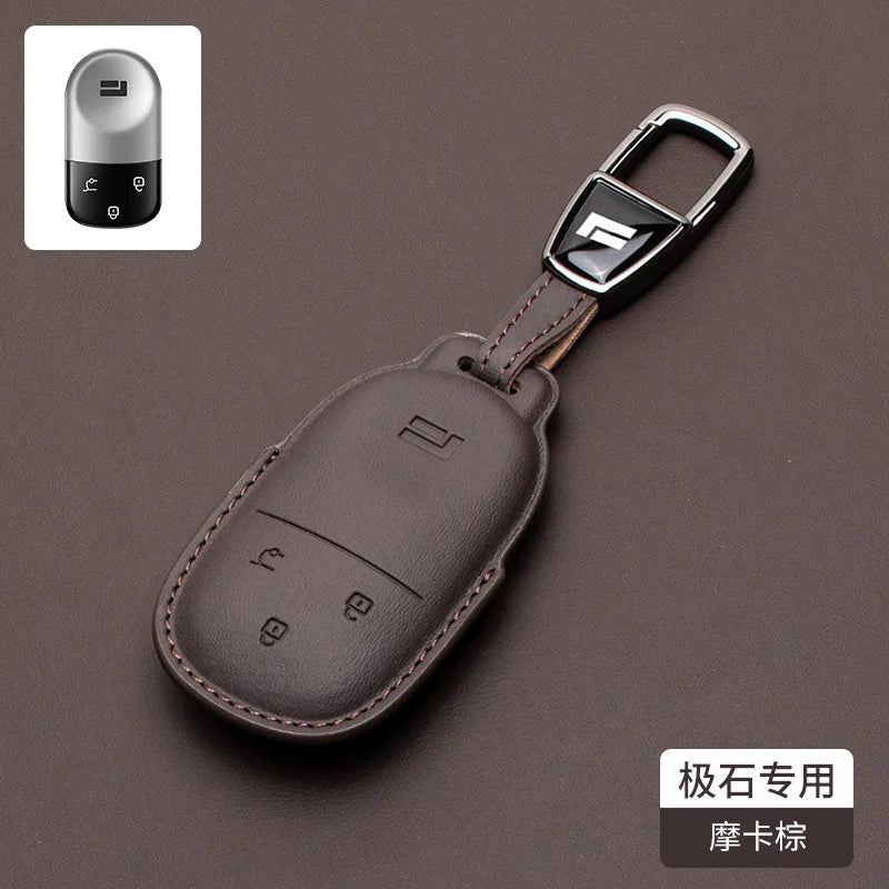 Rox01 2024 2025 2026 Car Leather Key, Cover Remote Case Cover Car Keychain Holder Bag Accessories