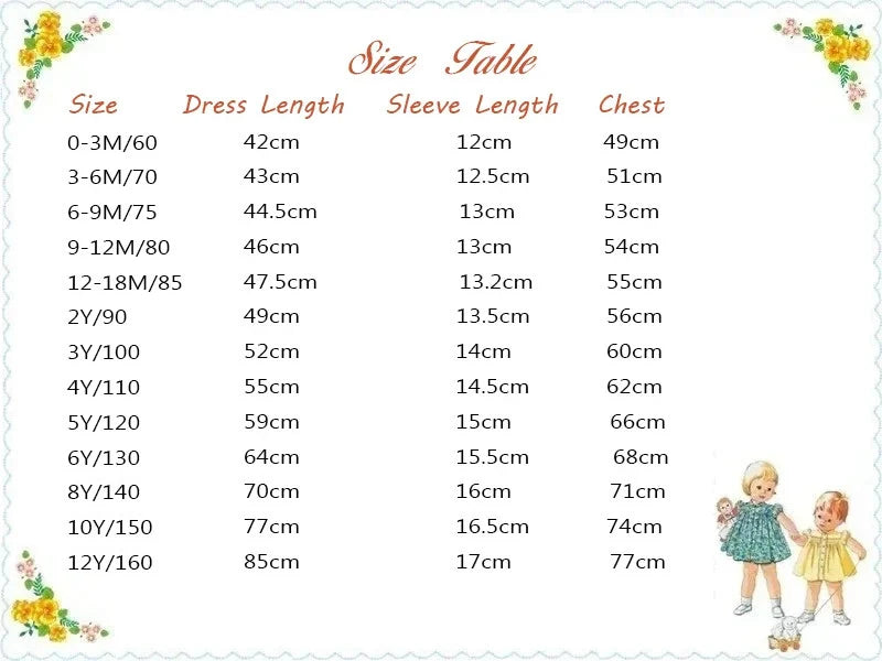 Girls Vintage Floral Duck Embroidery Princess Dress