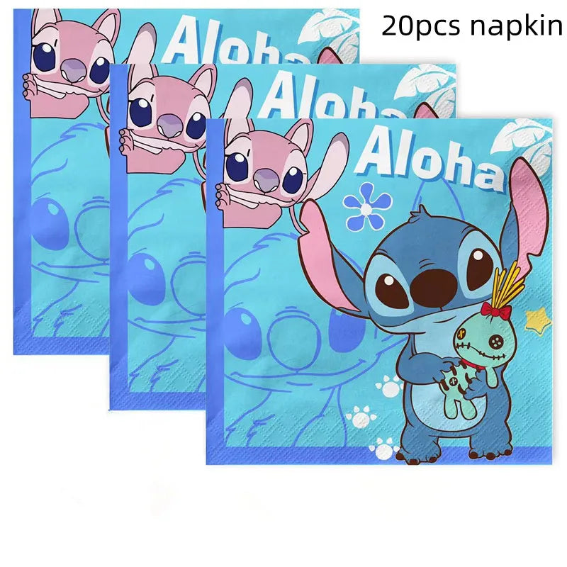 Lilo&Stitch Party Supplies Cup, Plates, Tablecloth, Balloons, Cake Toppers, Gift Box Birthday Party Decoration