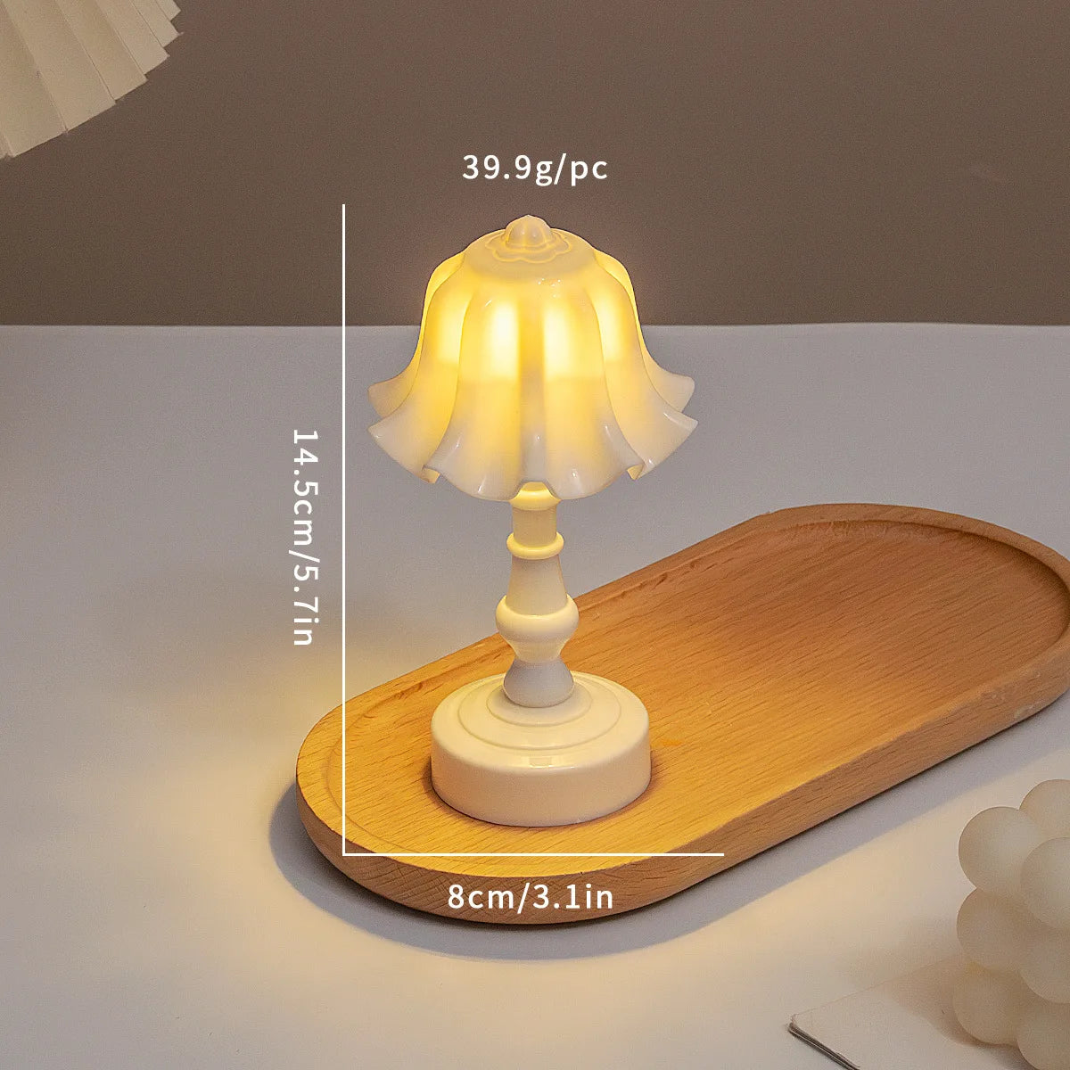 Miniature Flower Bud Table Lamp Night Light Furniture Home Model Decor Toy Doll, House Accessories Table