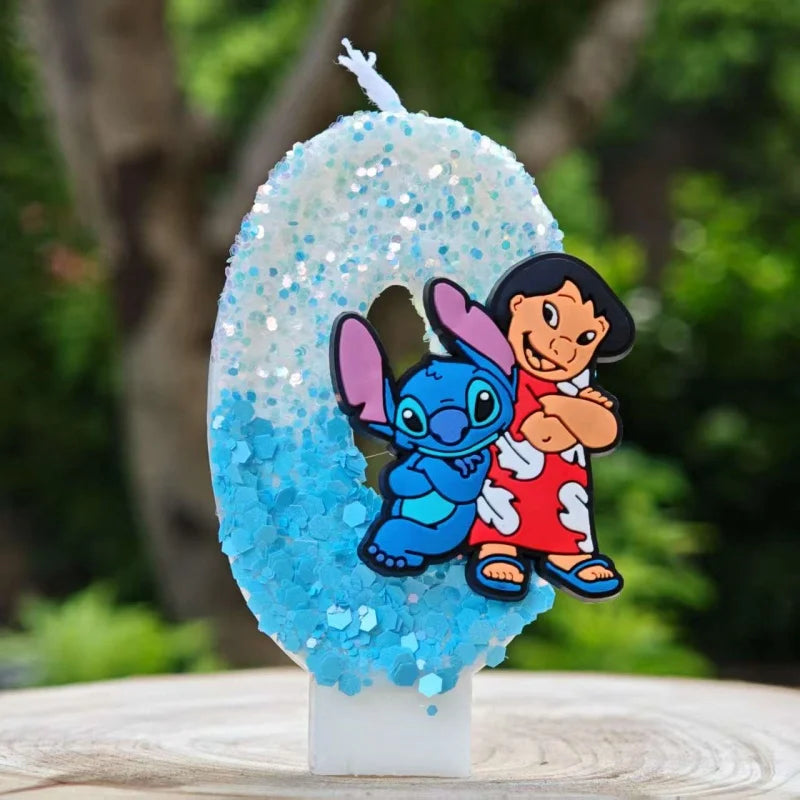 Lilo & Stitch Candle Number 0-9 Anime Digital Stitch Angel Children Themed Party Candles Baby Shower Party Gifts