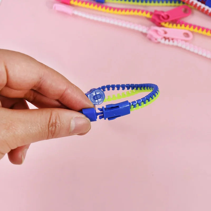 12/24pcs zipper bracelets – fun anti-stress fidget toys for kids party favors