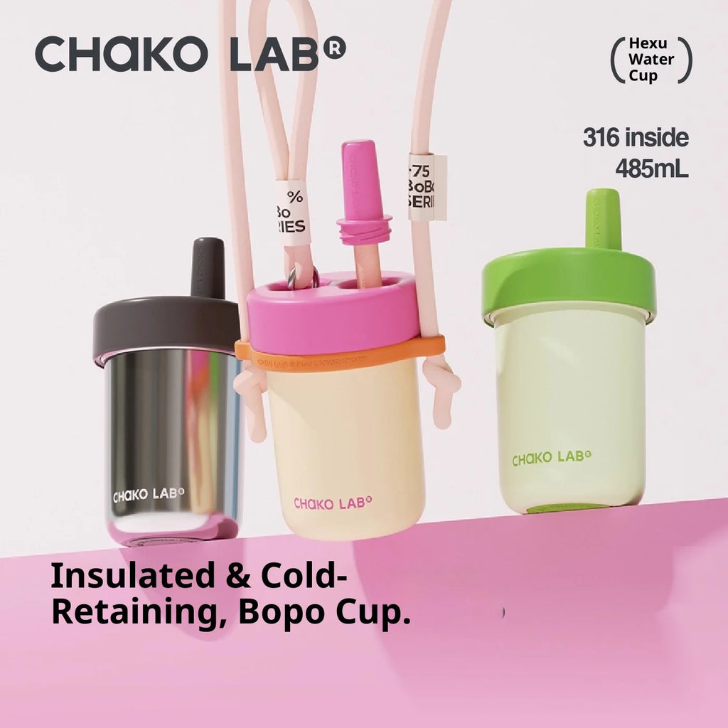 Chakolab Bobo Thermos Cup 485ML Stainless Steel Inner Pot Coffee Cup With Lifting Rope Camping Office Cup Desktop
