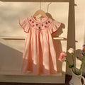 Sweet Strawberry Embroidered Summer Dress for Girls