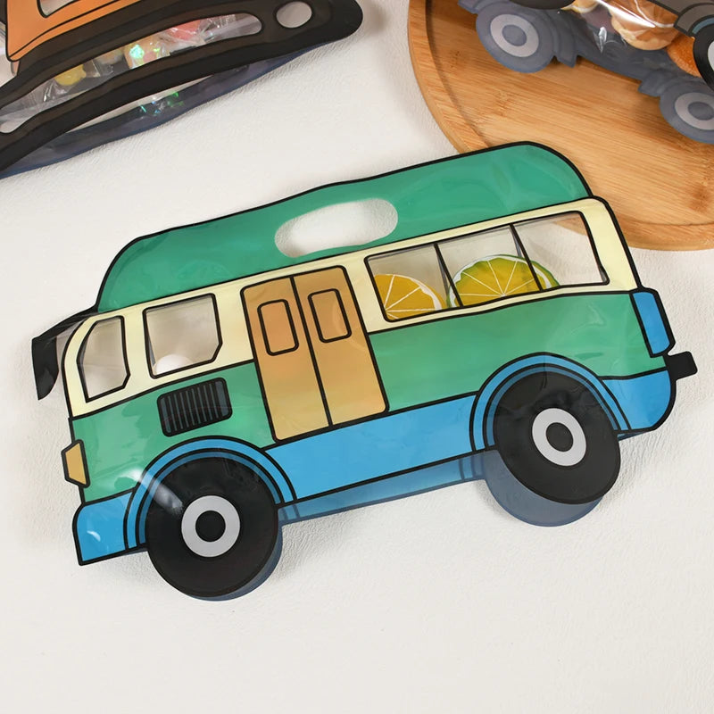 10pcs construction truck candy bags – fun snack bags for kids’ birthday party favors.