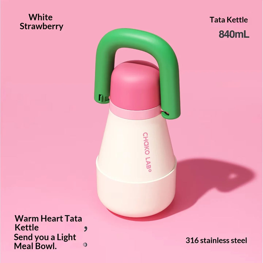 Chakolab 840ML Large Capacity Tata Kettle 316 Stainless Steel Anti Scalding Falling Coffee Cup Portable Straw Thermos Water